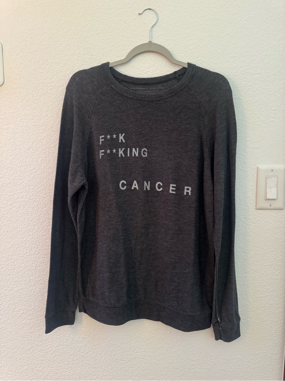 Charcoal 'F**k Cancer' Women's Sweatshirt | good hYOUman